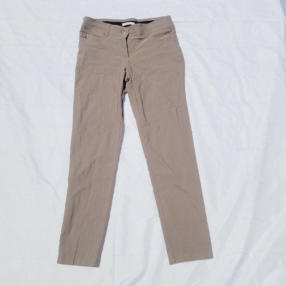 89th + Madison Millennium Pants Women's sz 6 Taupe Stretch Straight Leg J38